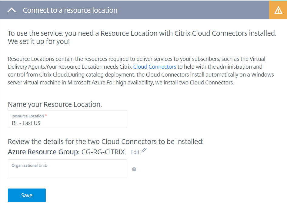 Configure Azure Quick Deploy in Citrix Cloud 10